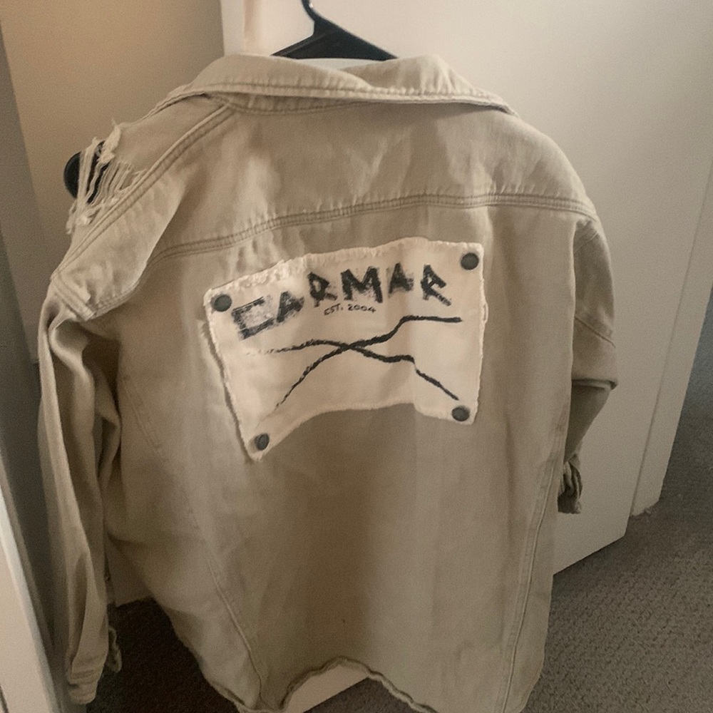 Carmar distressed denim shacket